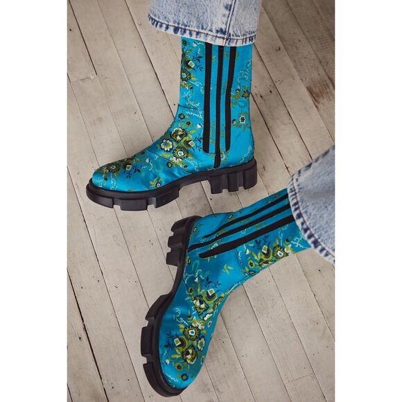 Free People Brooks Brocade Chelsea Zip Boots $199 Sz 39